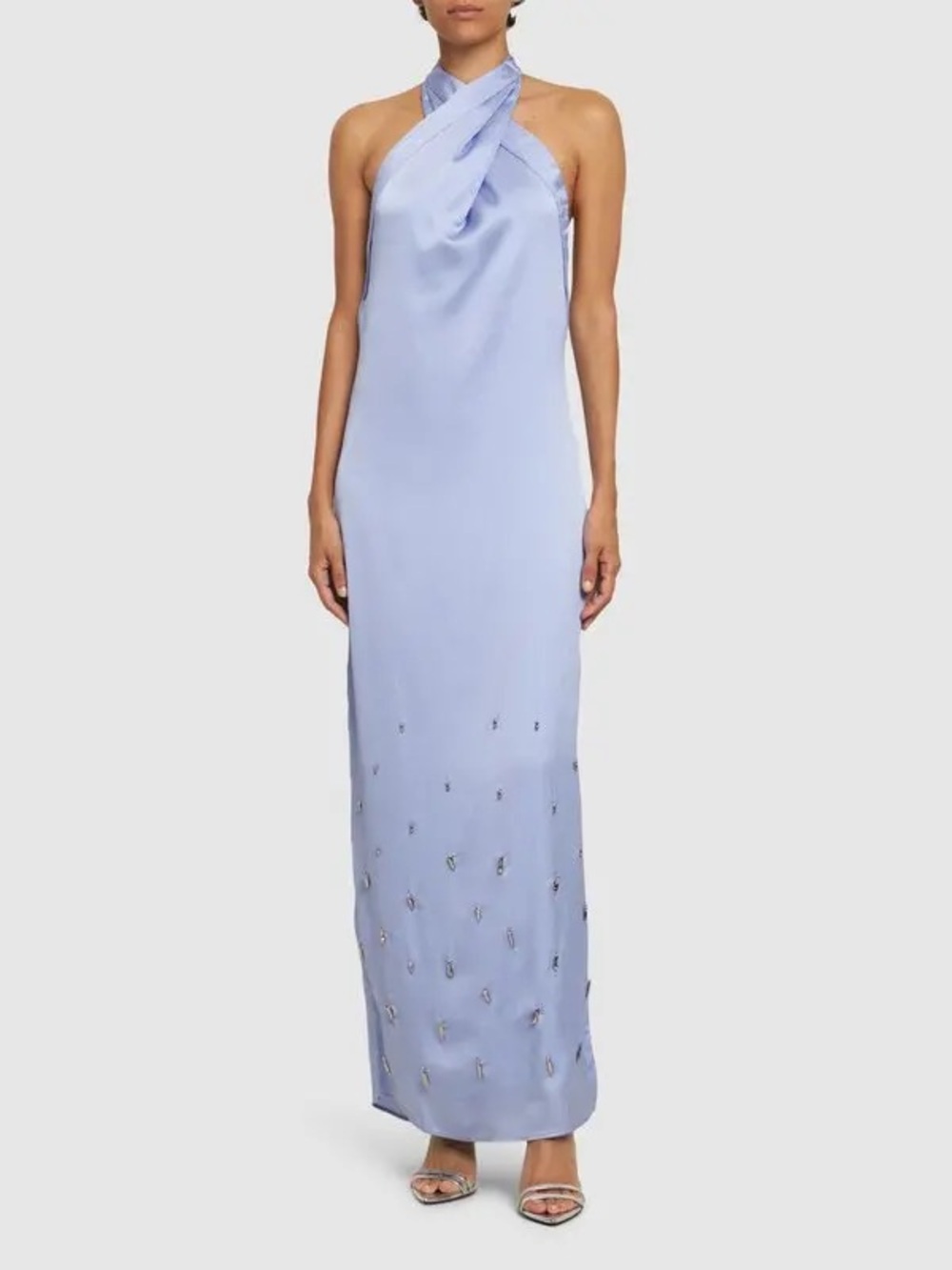 Baobab Collection Lavender Halter Neck Embellished Slip Dress